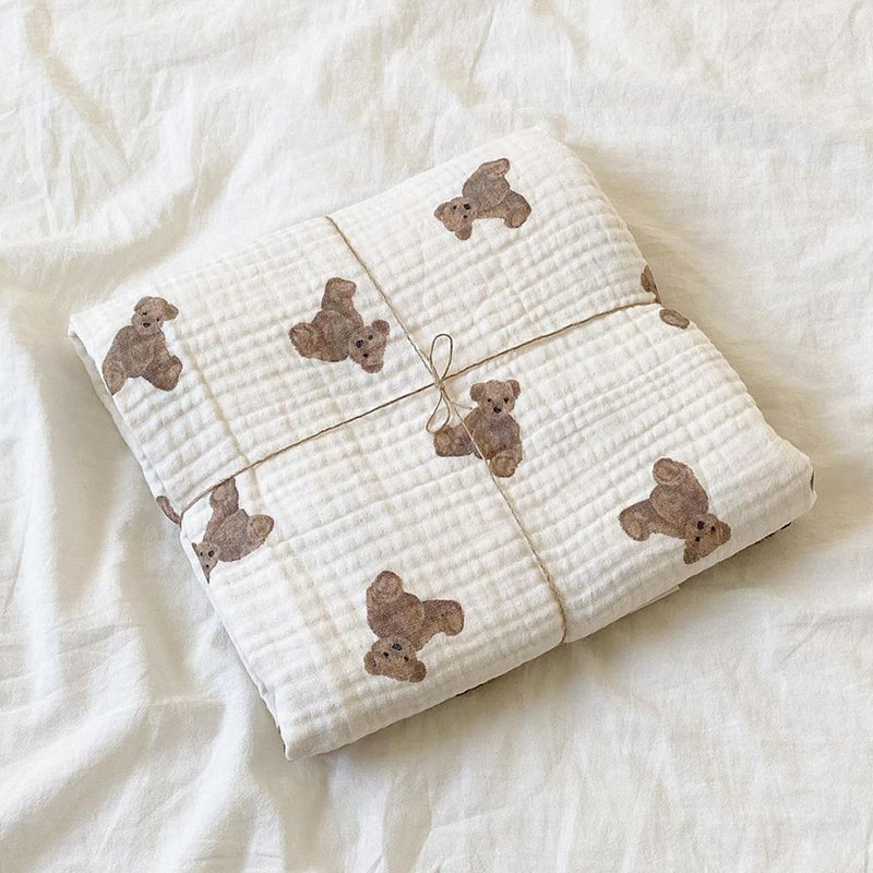 Swaddle Blanket Muslin - Beer Print Babydekens Pasgeboren Mousseline Katoenen