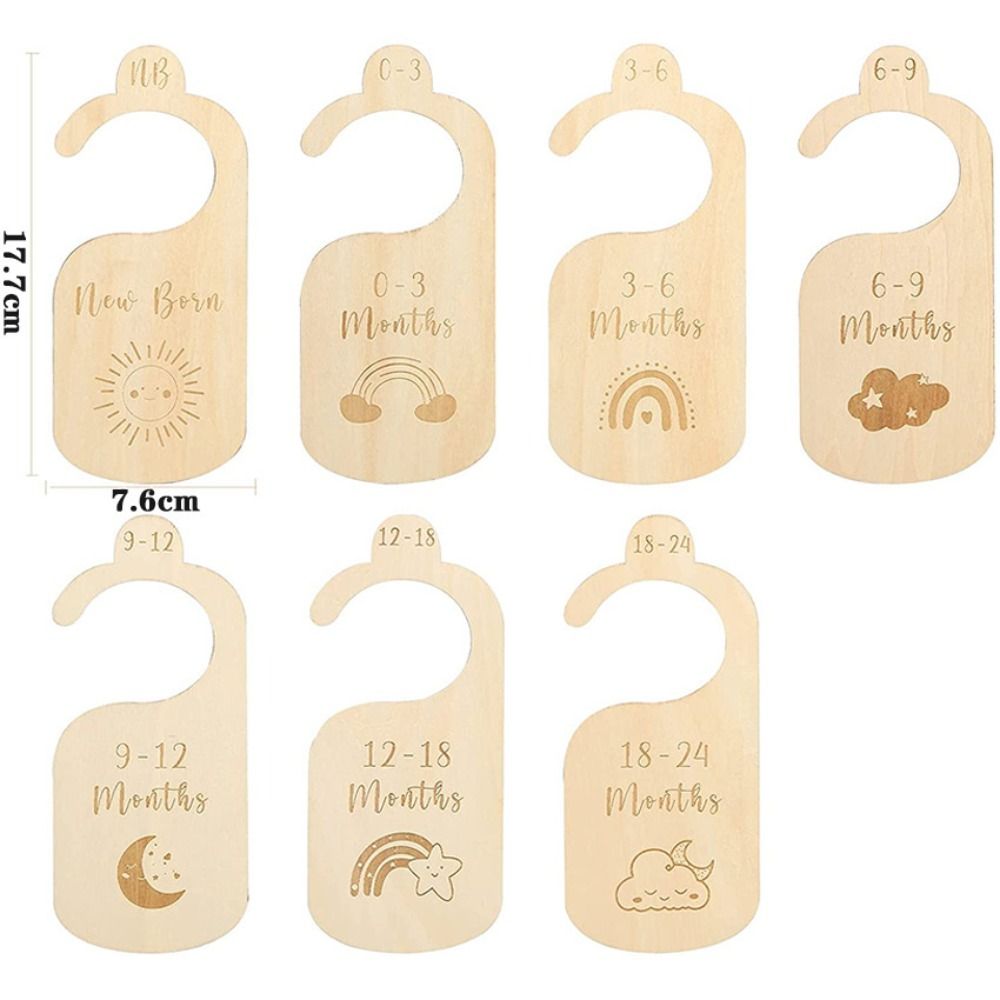 Baby Nursery Wardrobe - 7/8 Stuks Houten Babykastverdeler Cartoon Hangende