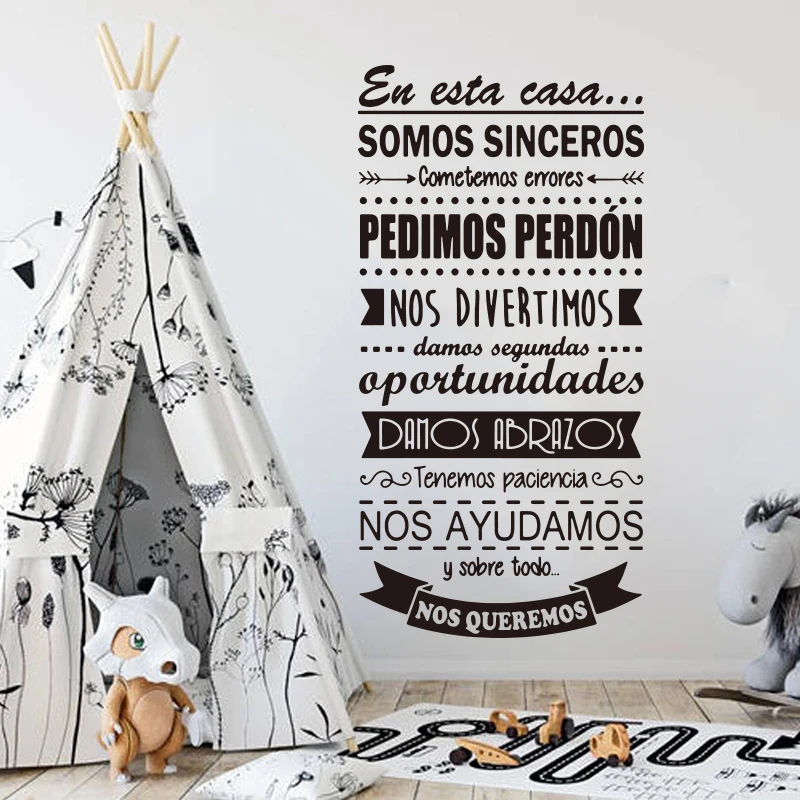 Baby Nursery Decals - Groot Spaans in dit huis regel