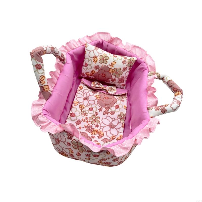 Baby Nursery Dolls - Poppendragers Mandbed met kusseninzet en beddengoed,