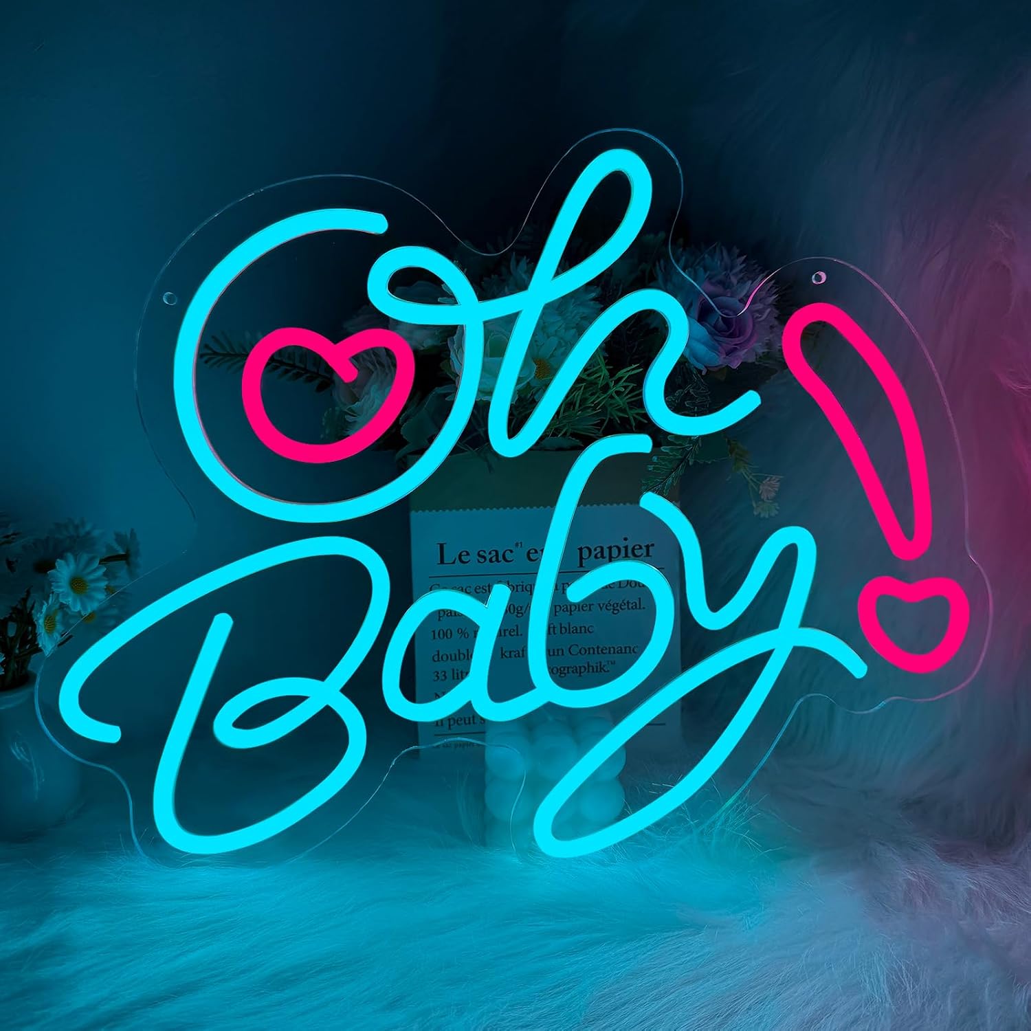 Baby Nursery Wall Lights - Oh Baby Hart LED Neon Licht