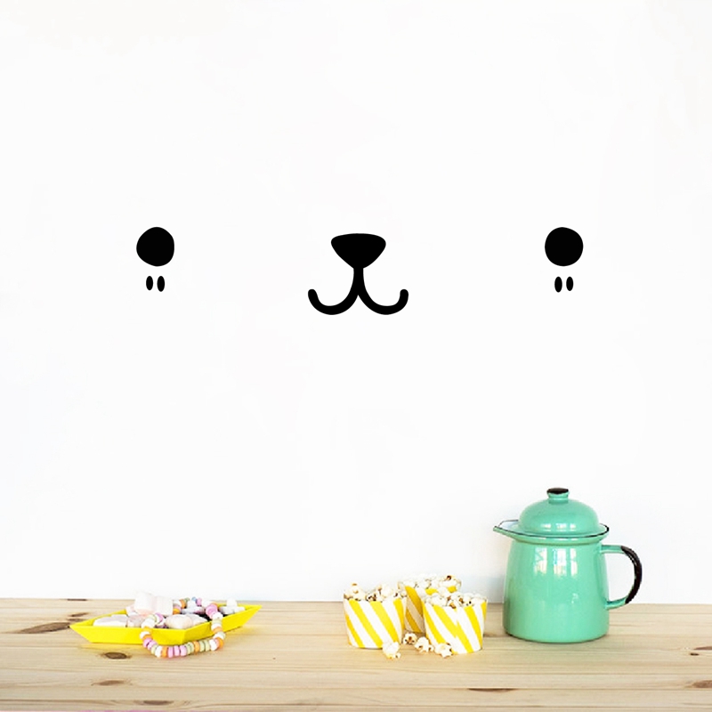 Baby Nursery Furniture - Leuke Kawaii Gezicht Wall Art Decal