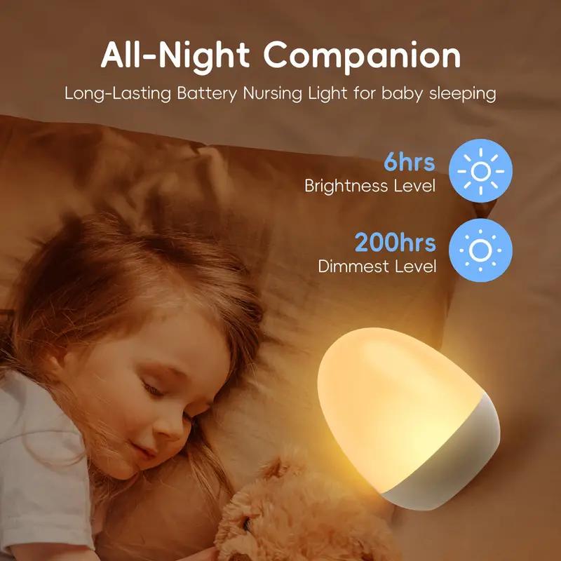 Baby Nursery Temperature - Touch-nachtlampje voor babykamer Oplaadbare draagbare kindereier-nachtlampje