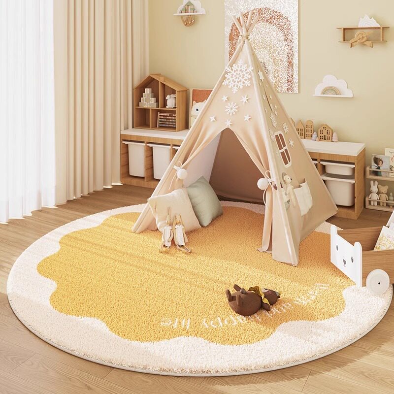 Baby Nursery Rug - VIKAMA Cashmere-Look rond vloerkleed: isolerende en