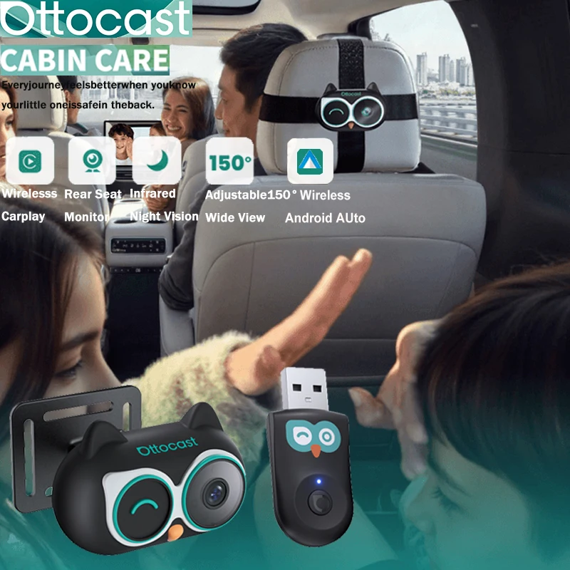 Wearable Baby Monitor - Ottocast Cabin Care Draadloze CarPlay Adapter