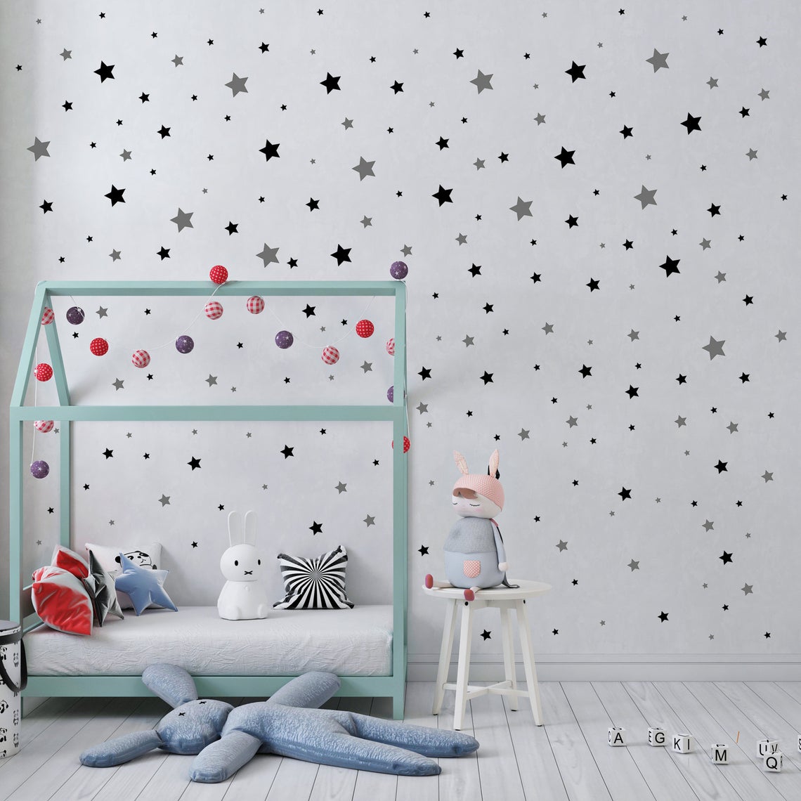 Cartoon 65 stks ster muurstick - Baby Nursery Decals recensie en prijs