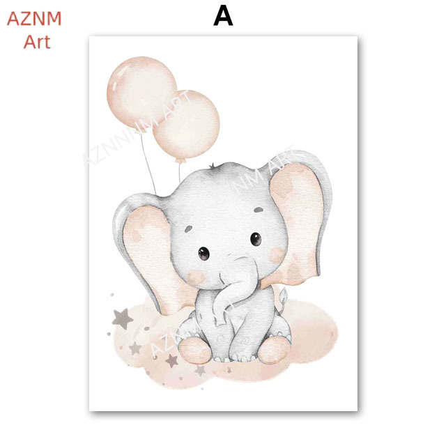 Olifant Ballon Regenboog Maan  - Baby Nursery Fabric recensie en prijs