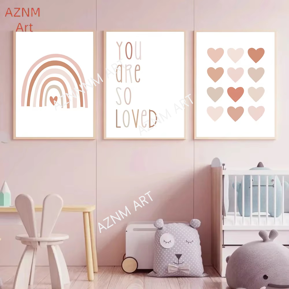1/3PCS, cartoon hart regenboog - Baby Nursery Pictures recensie en prijs