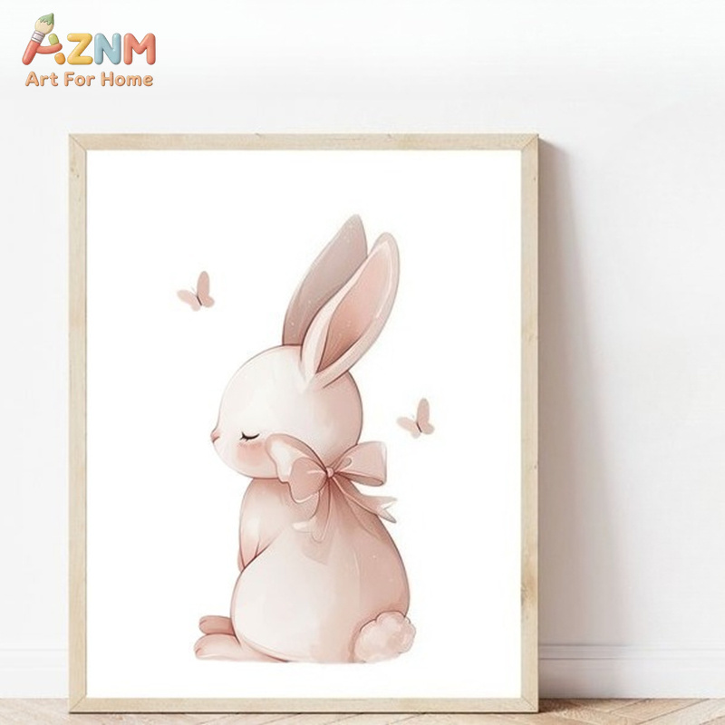 AZNM Zachtroze aquarel konijnt - Baby Nursery Neutral recensie en prijs