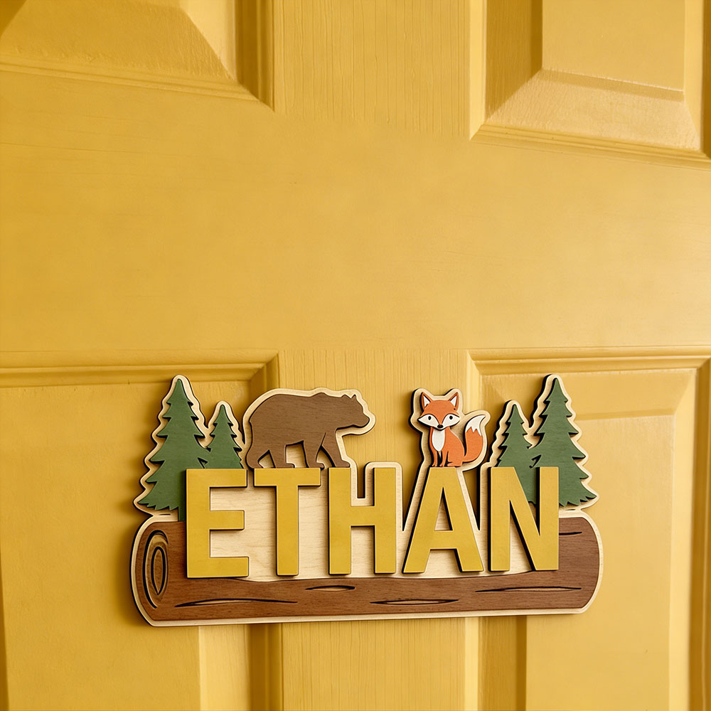 Bosdieren gepersonaliseerd hou - Baby Nursery Name recensie en prijs