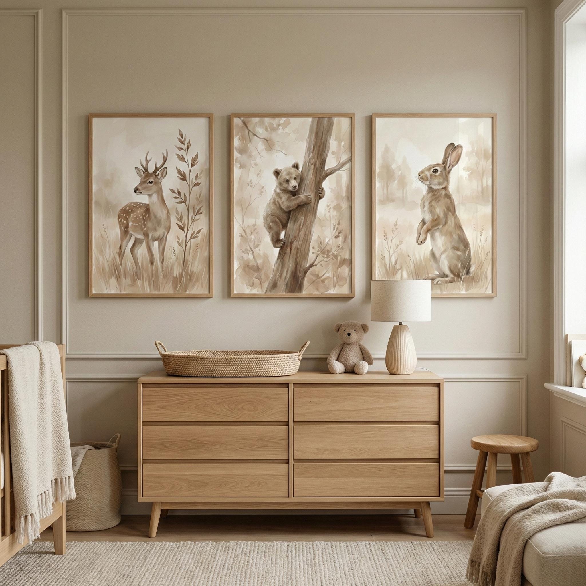 Bosdieren print neutrale kinde - Baby Nursery Neutral recensie en prijs