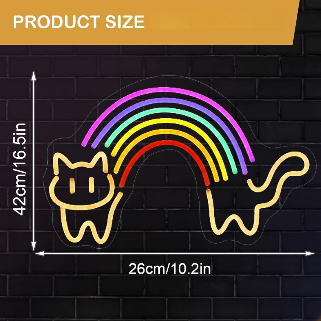 Regenboog Kat Neon Sign Leuke  - Baby Nursery Wall Lights recensie en prijs