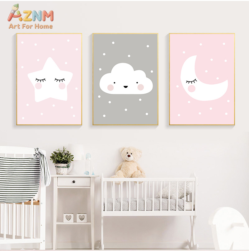 AZNM Leuke Cartoon Maan Wolk S - Baby Nursery Neutral recensie en prijs