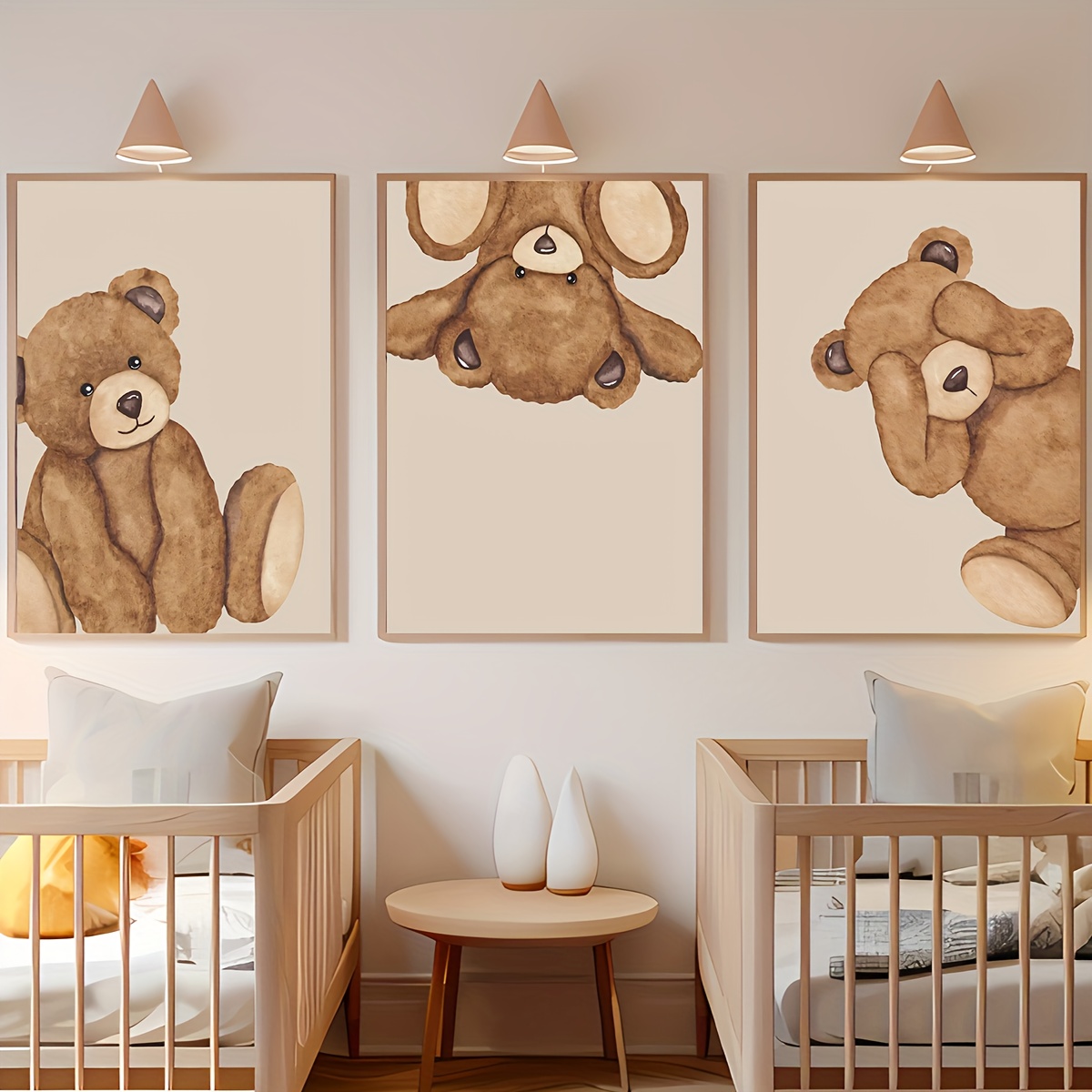3-delige waterverf bruine tedd - Baby Nursery Neutral recensie en prijs