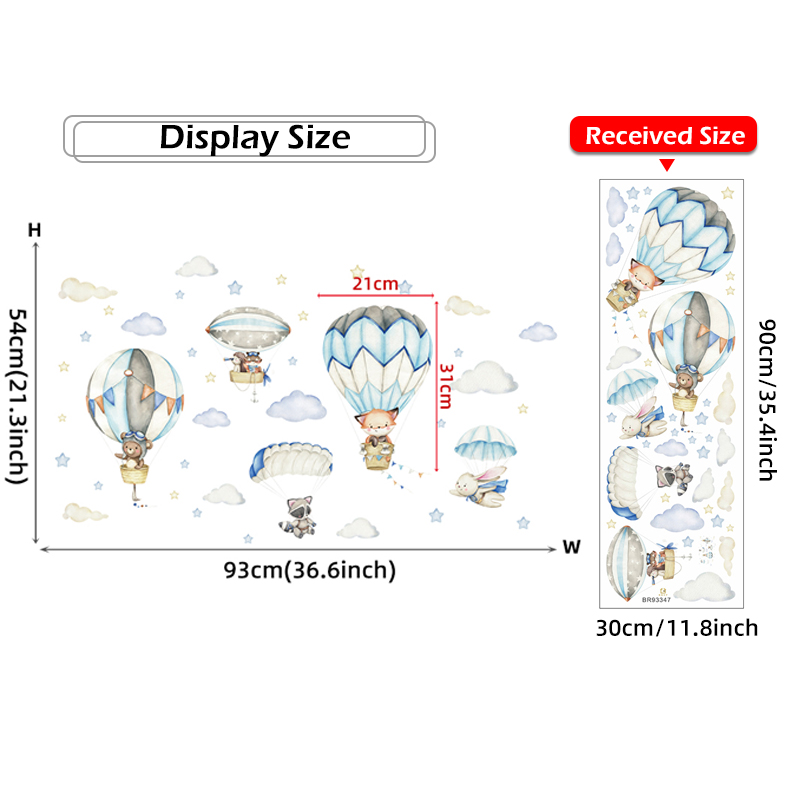Cartoon Schattige Dieren Lucht - Baby Nursery Decals recensie en prijs