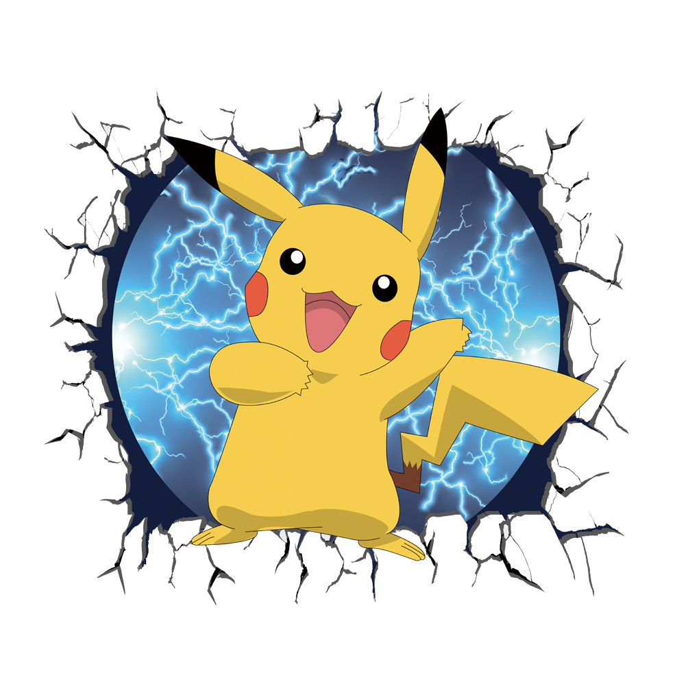 3D gebroken muur cartoon Pikac - Baby Nursery Decals recensie en prijs