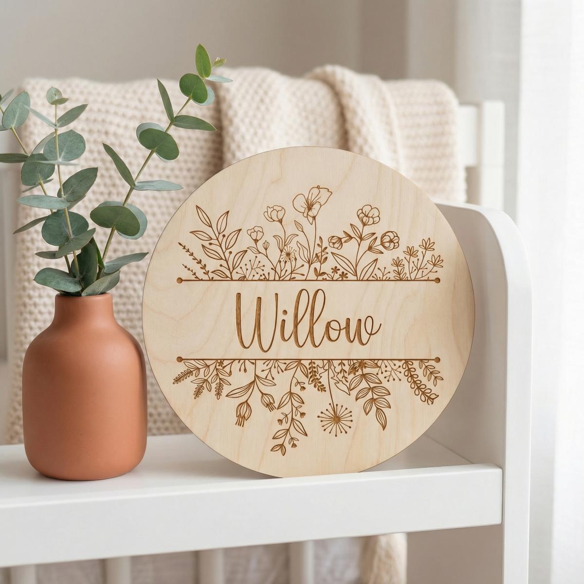Gepersonaliseerde Ronde Houten - Baby Nursery Name recensie en prijs