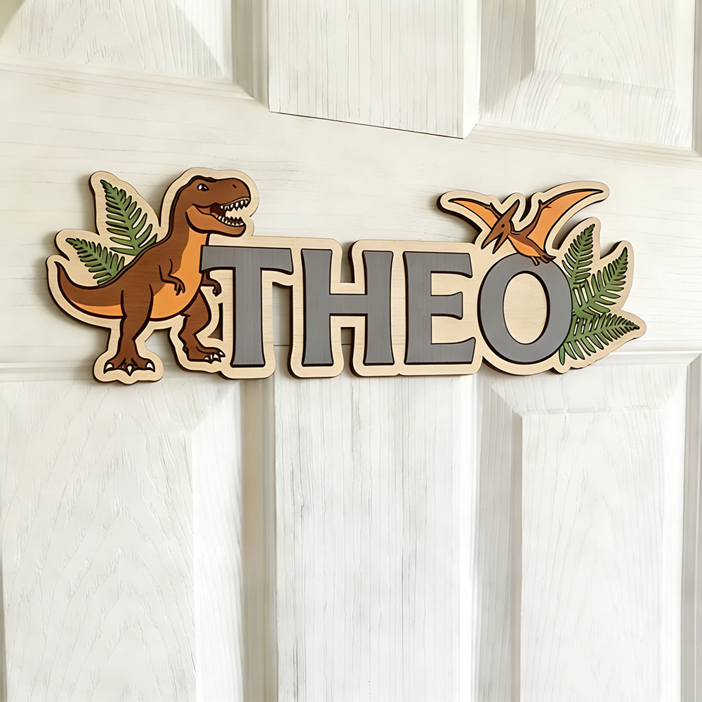 Gepersonaliseerd dinosaurusnaa - Baby Nursery Name recensie en prijs