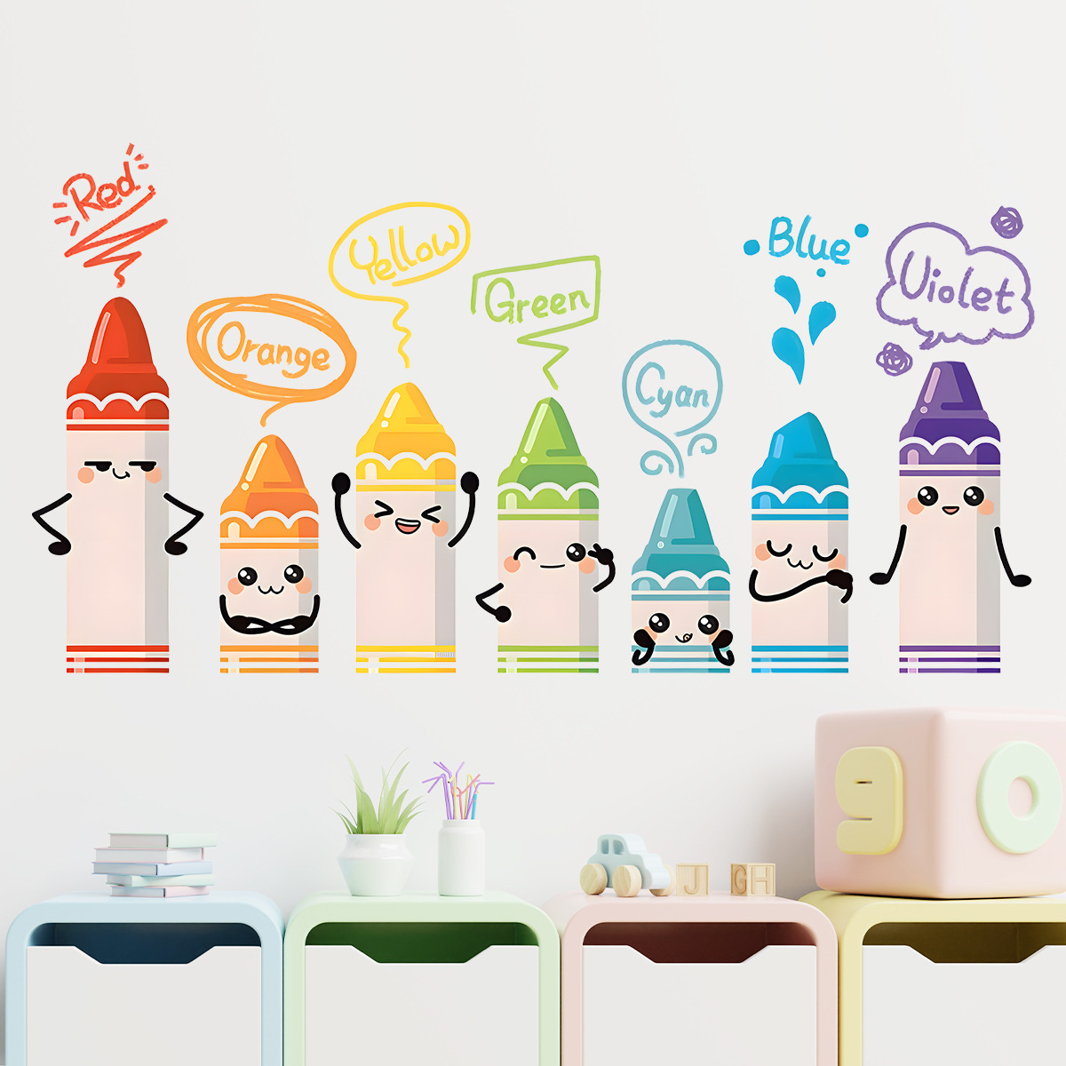 Cartoon Leuke Kleurrijke Krijt - Baby Nursery Furniture recensie en prijs