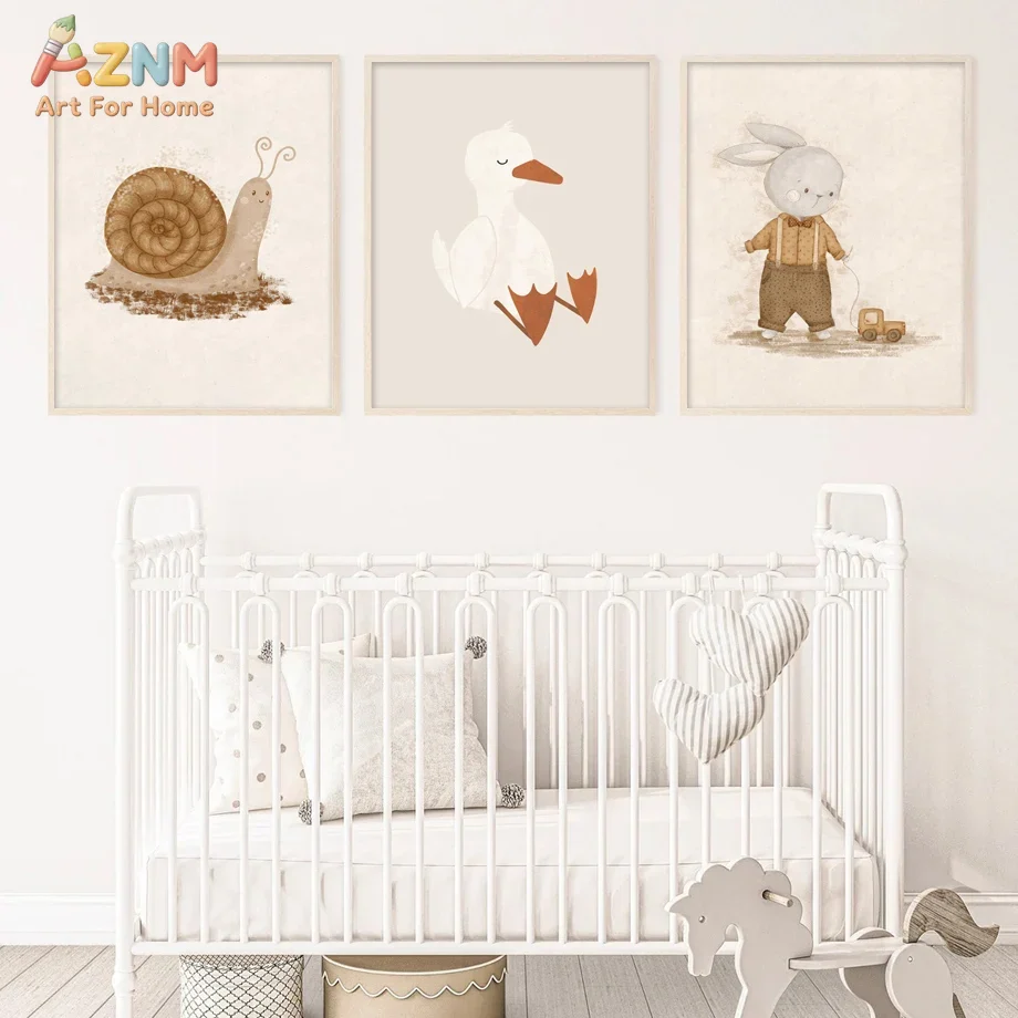 AZNM neutrale baby dieren canv - Baby Nursery Neutral recensie en prijs