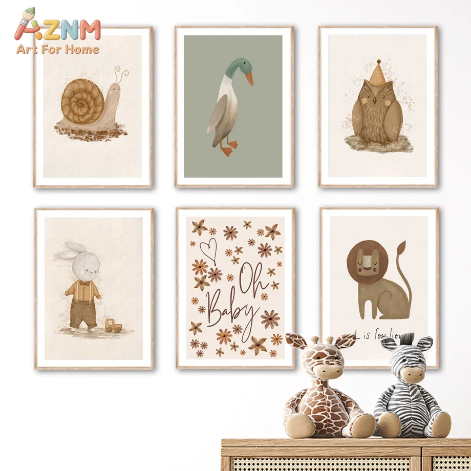 AZNM neutrale baby dieren canv - Baby Nursery Neutral recensie en prijs
