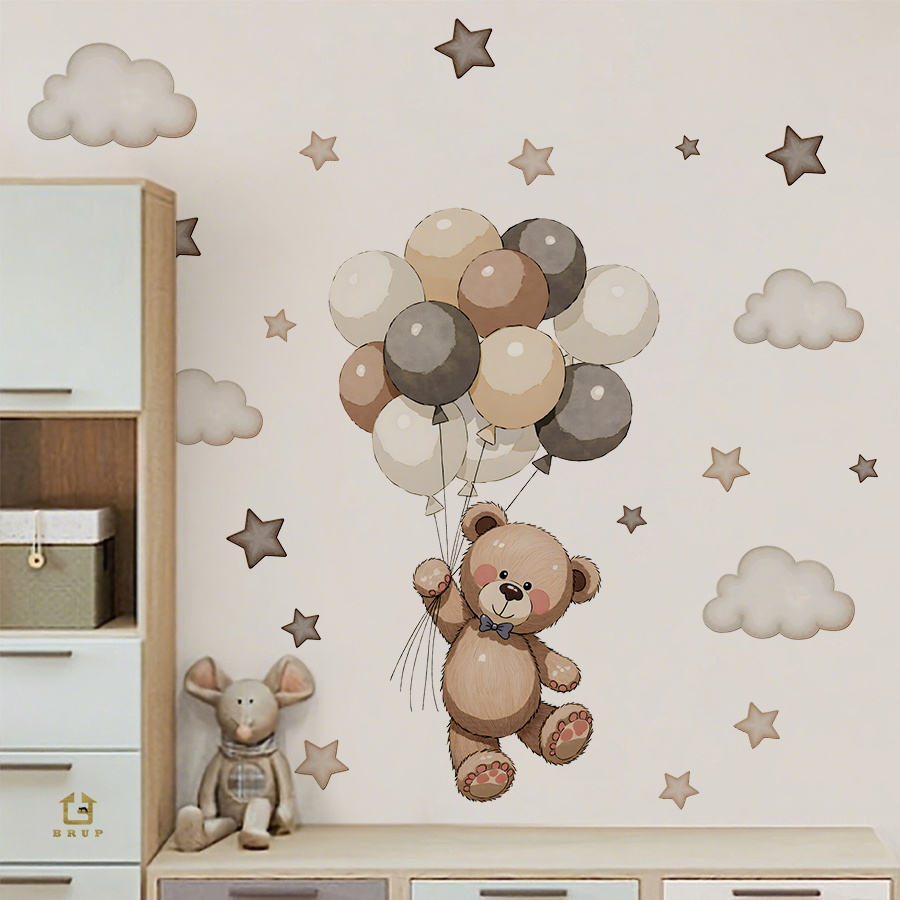 Schattige teddybeer muursticke - Baby Nursery Decals recensie en prijs