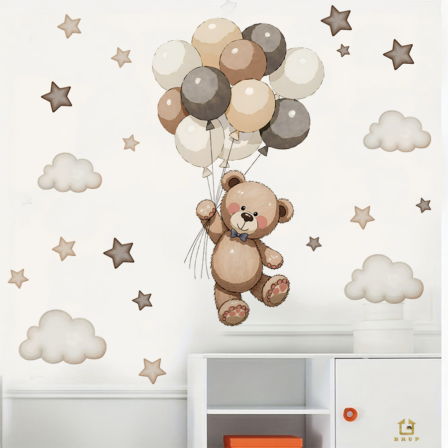 Schattige teddybeer muursticke - Baby Nursery Decals recensie en prijs