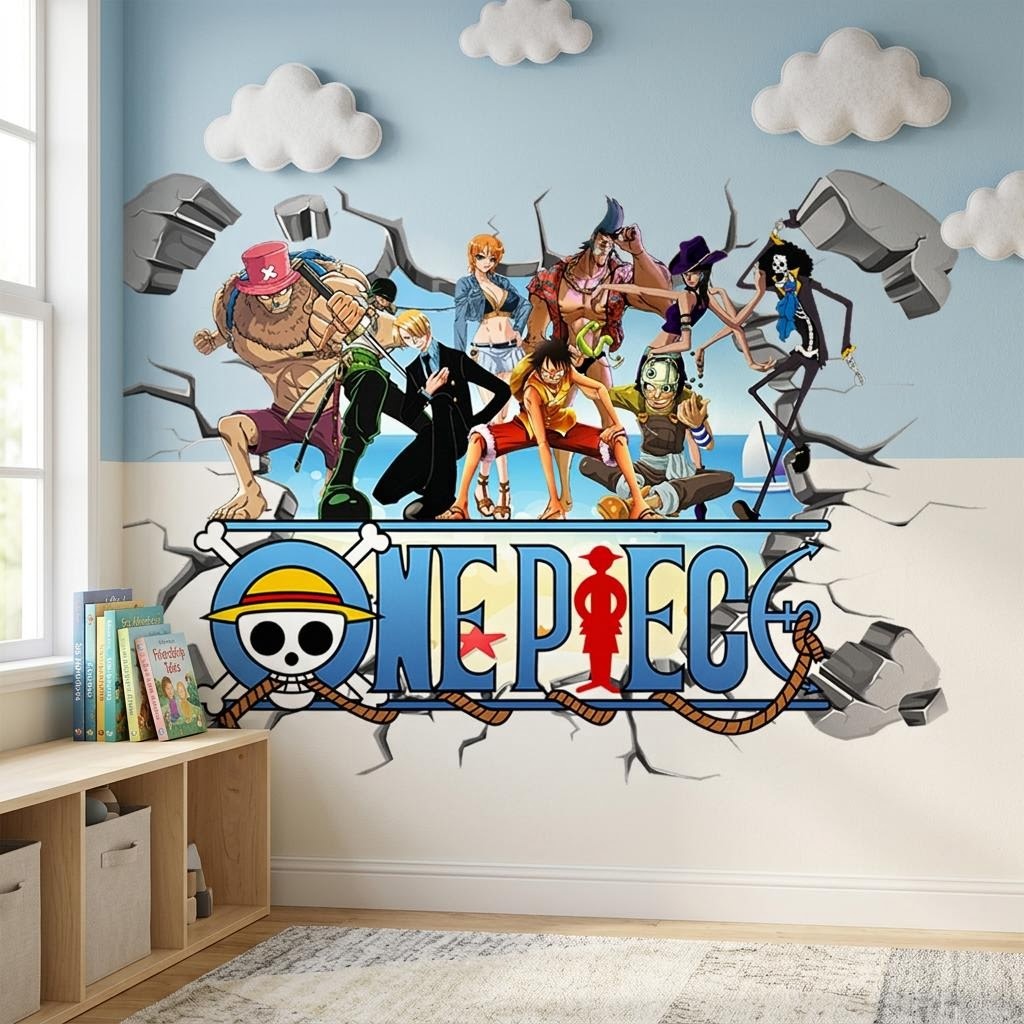 Cartoon One Piece Luffy 3D-muu - Baby Nursery Decals recensie en prijs