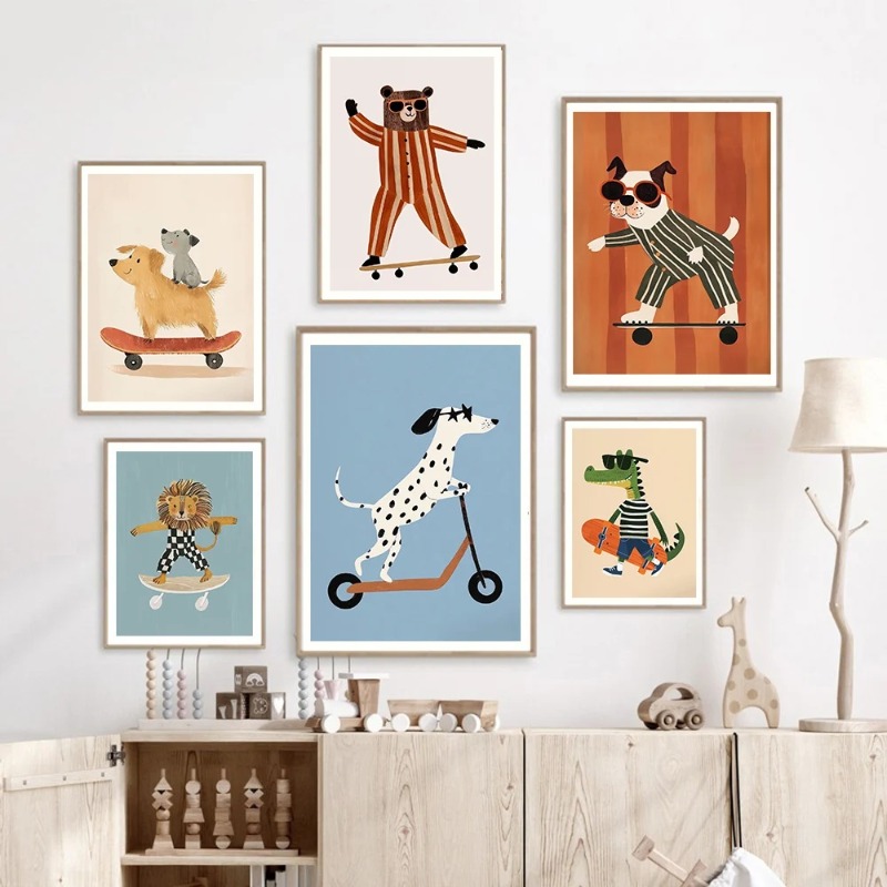 1pc frameloze grappige dieren  - Baby Nursery Neutral recensie en prijs