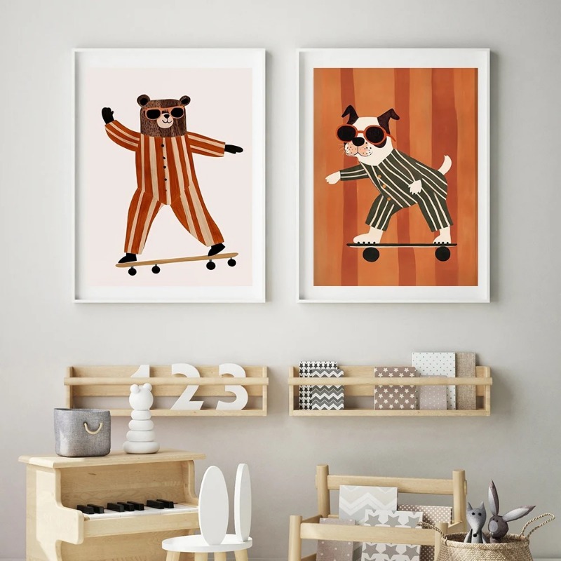 1pc frameloze grappige dieren  - Baby Nursery Neutral recensie en prijs