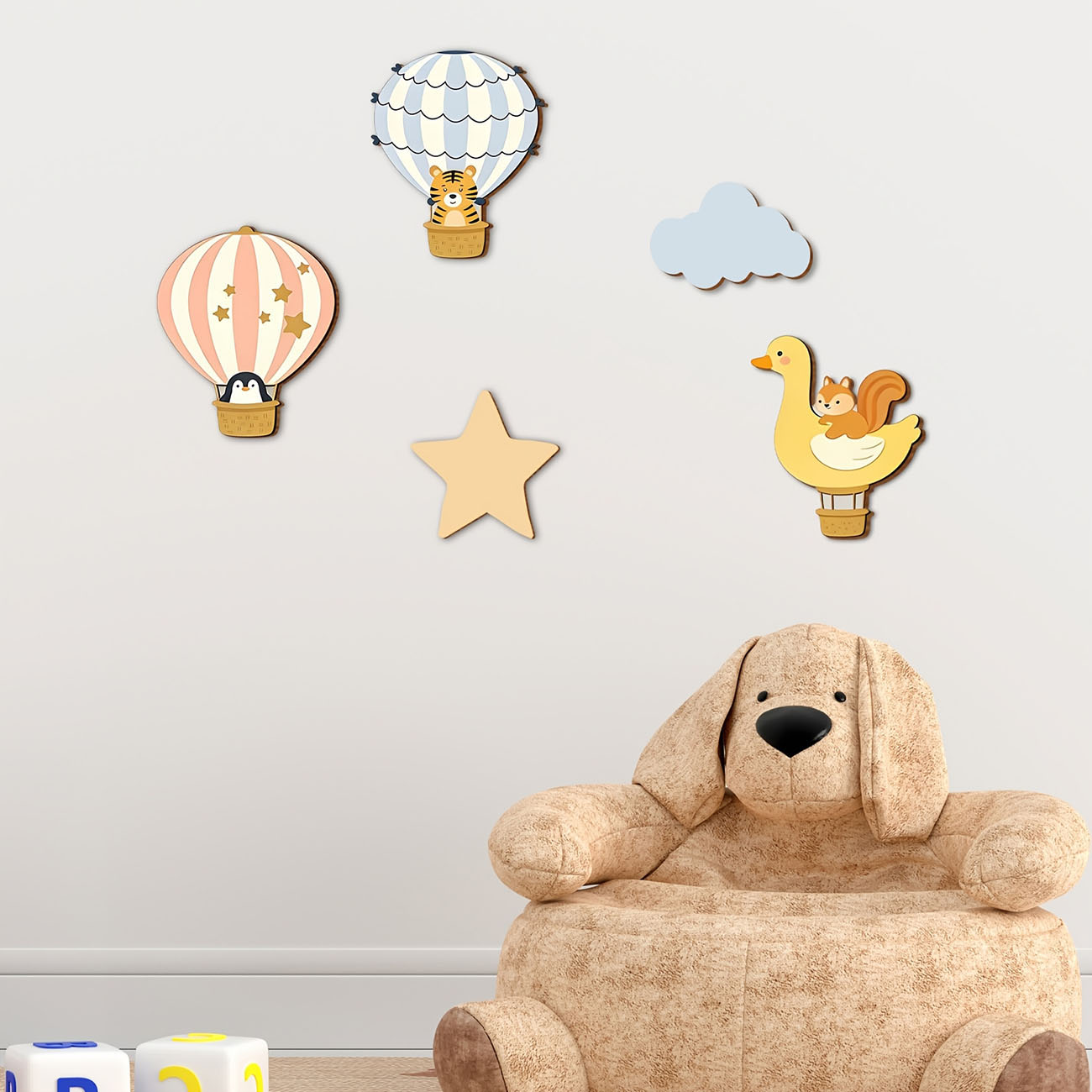 5 stuks dieren heteluchtballon - Baby Nursery Decals recensie en prijs